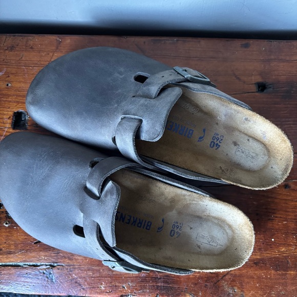 Birkenstock Gray Leather Boston size 40 or women’s size 9 - Picture 7 of 8